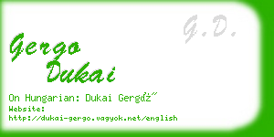 gergo dukai business card